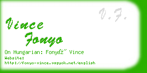 vince fonyo business card